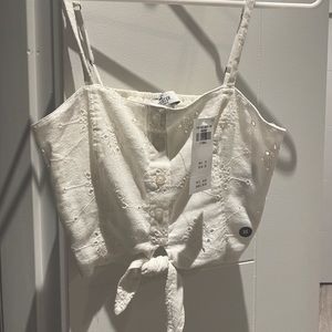 Hollister white crop tank size XS